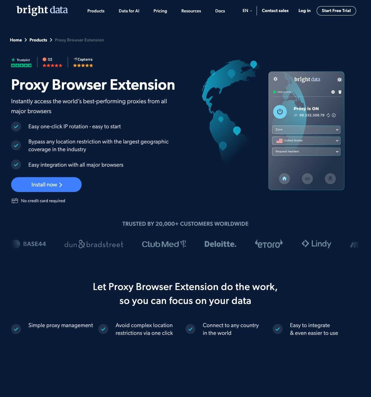 Bright Data Chrome Extension interface overview